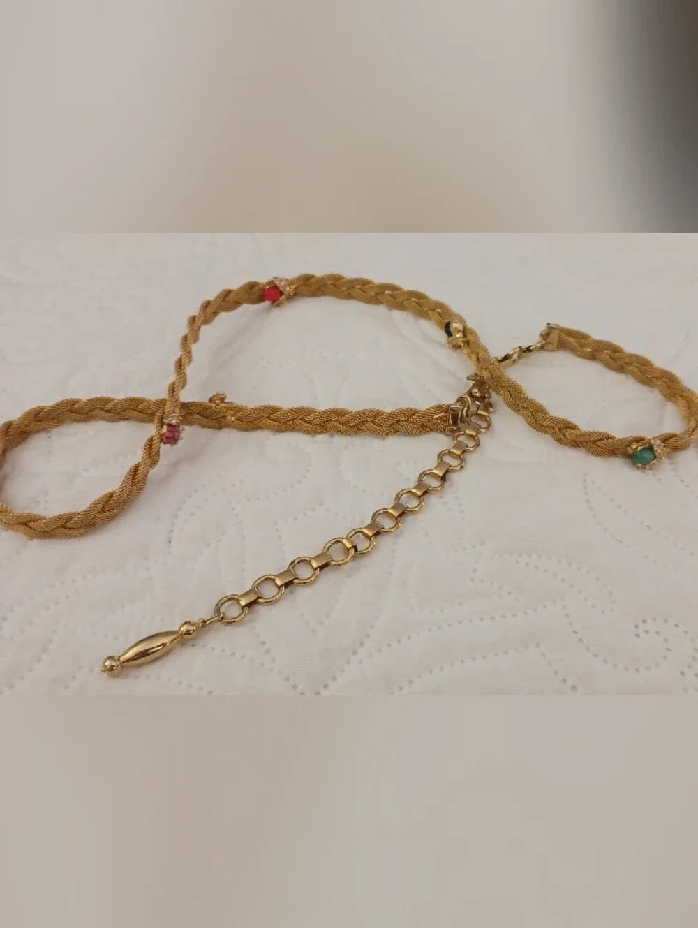 Waist Chain Belly Belt Goldtone With Multicolor Ladybug Accents